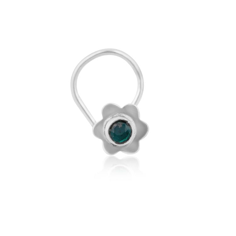 Jade Flower Nose Stud
