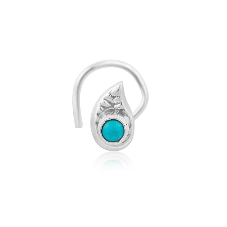 Aqua Leaflet Nose Stud