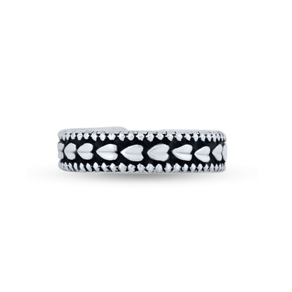Monochrome Elegance Silver Toe Rings