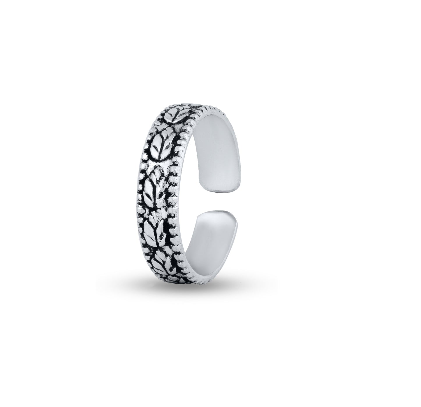 Laurel Elegance Silver Toe Rings