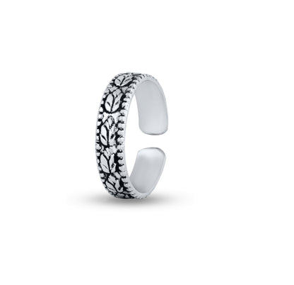 Laurel Elegance Silver Toe Rings