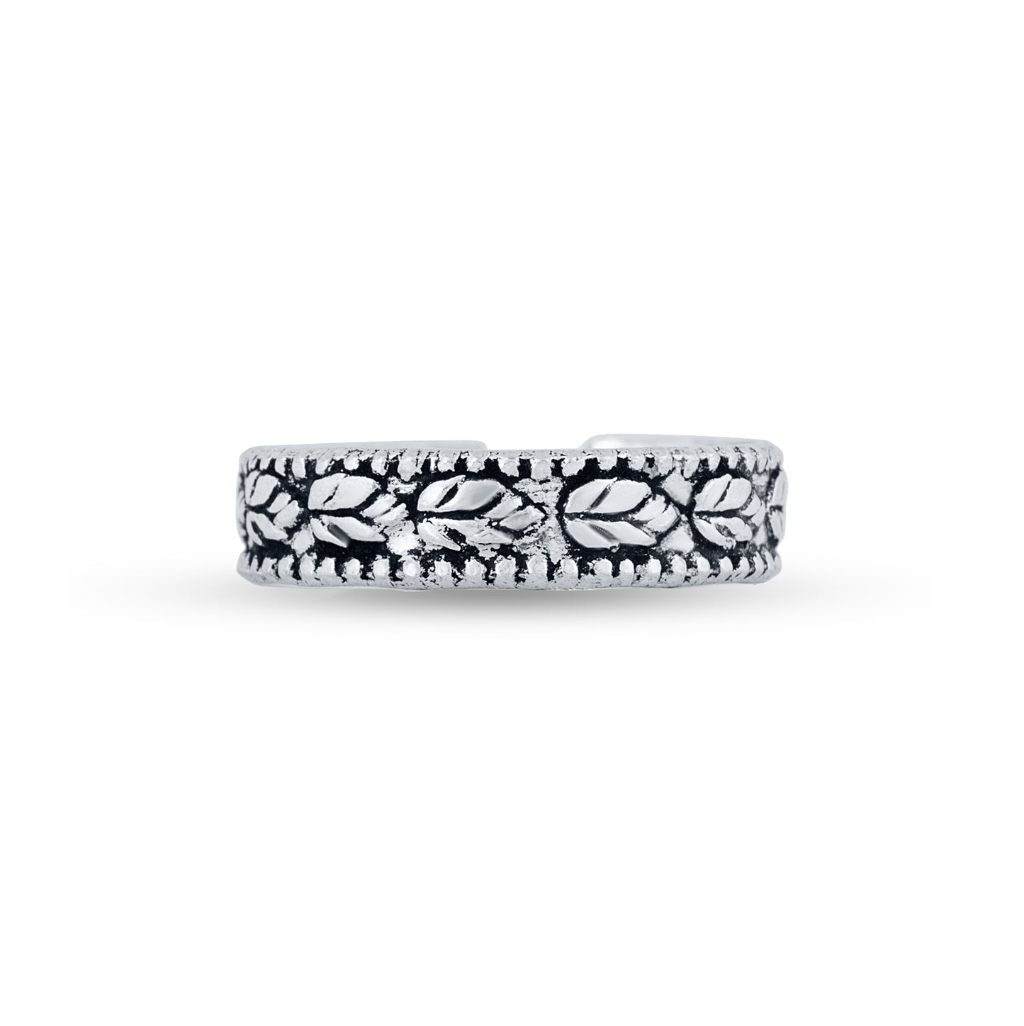 Laurel Elegance Silver Toe Rings