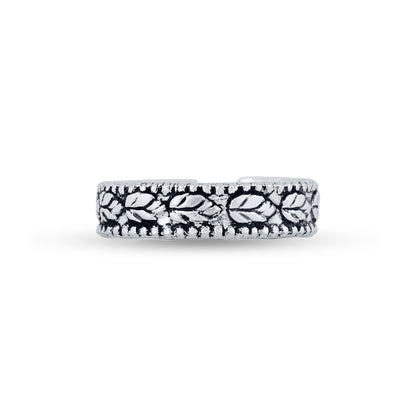 Laurel Elegance Silver Toe Rings