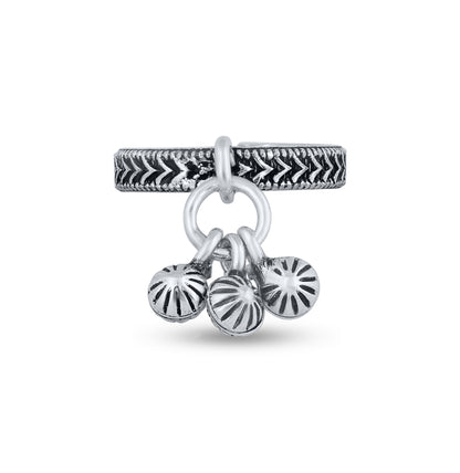 Bohemian Breeze Charm Silver Toe Rings