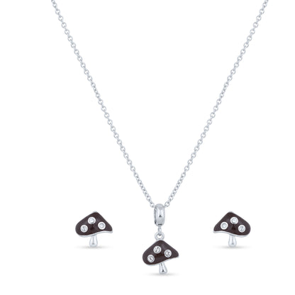 Choco Charm Mushroom Pendant Set