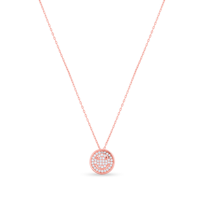 Smiling Halo Pendant Necklace