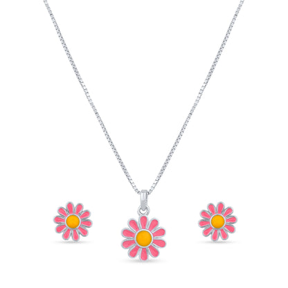 Sunblush Bloom Pendant Set