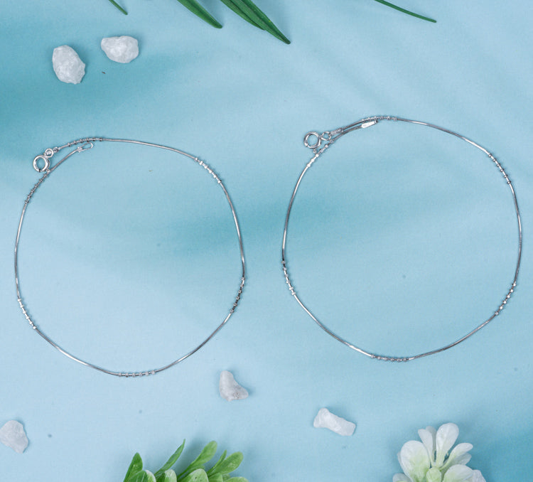 Silvery Cascade Anklet