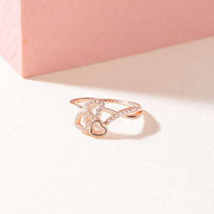 Rosy tree of heart ring