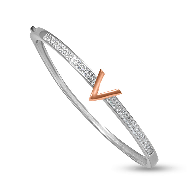 V for Valentine Silver Bracelet