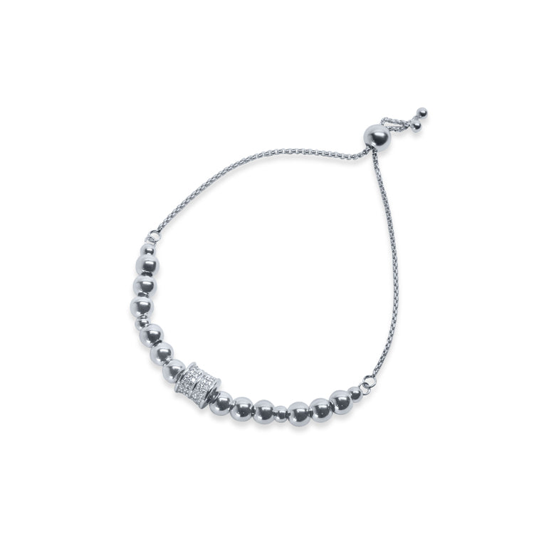 Lustrous Lumina Adjustable Silver Bracelet