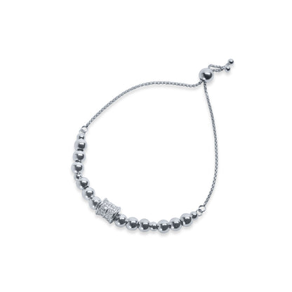 Lustrous Lumina Adjustable Silver Bracelet