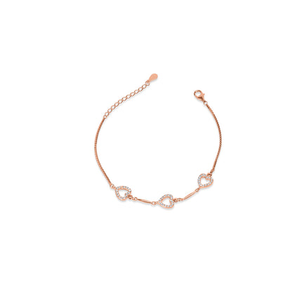 Rose Gold Heart Bracelet Dainty Perfect for Everyday Wear