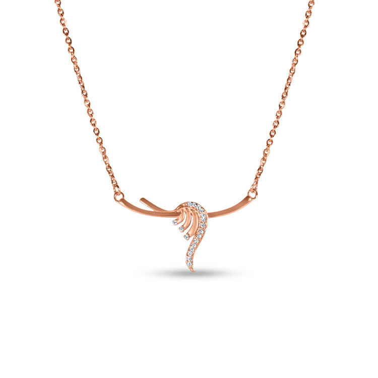 Pink tree branch necklace