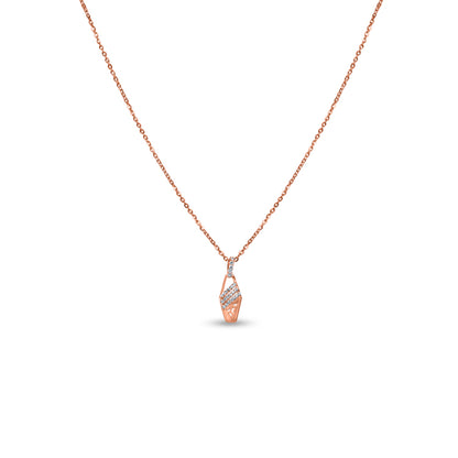 Blushing hexagon pendant necklace