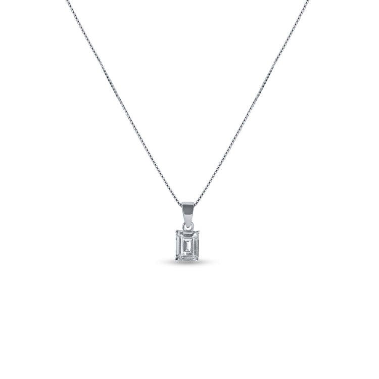 Silver Rectangle Necklace