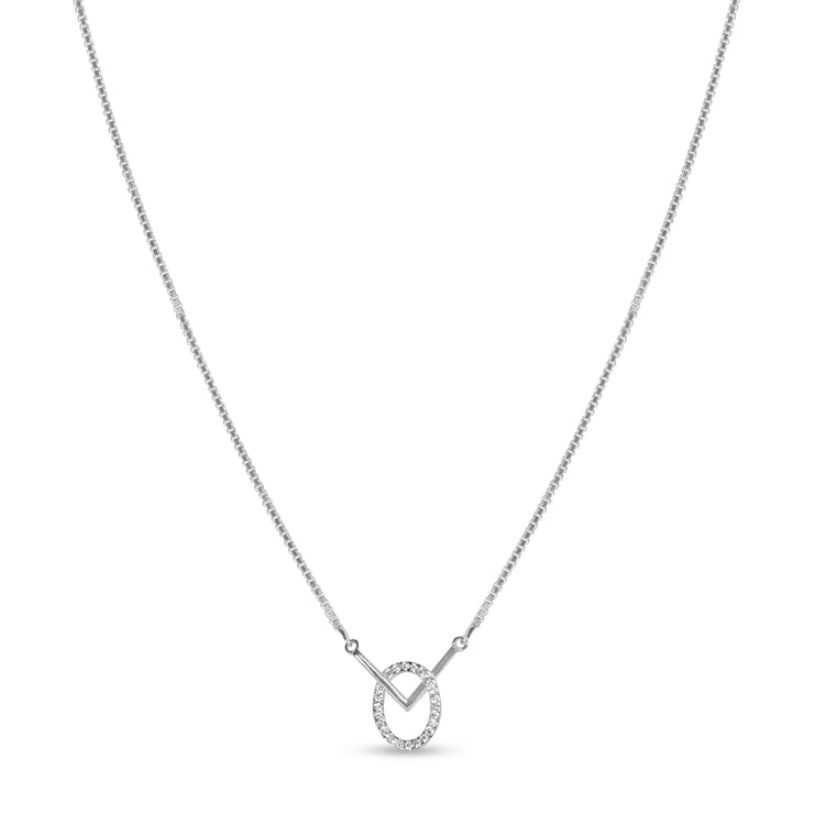 Ring through String Silver Necklace
