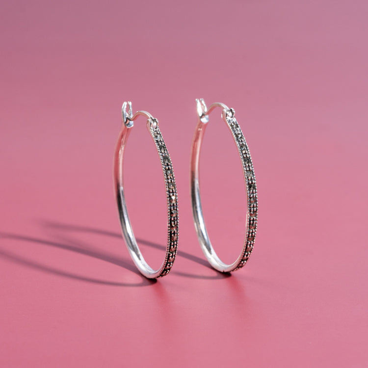 Silver Zephyr Hoops