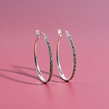 Silver Zephyr Hoops