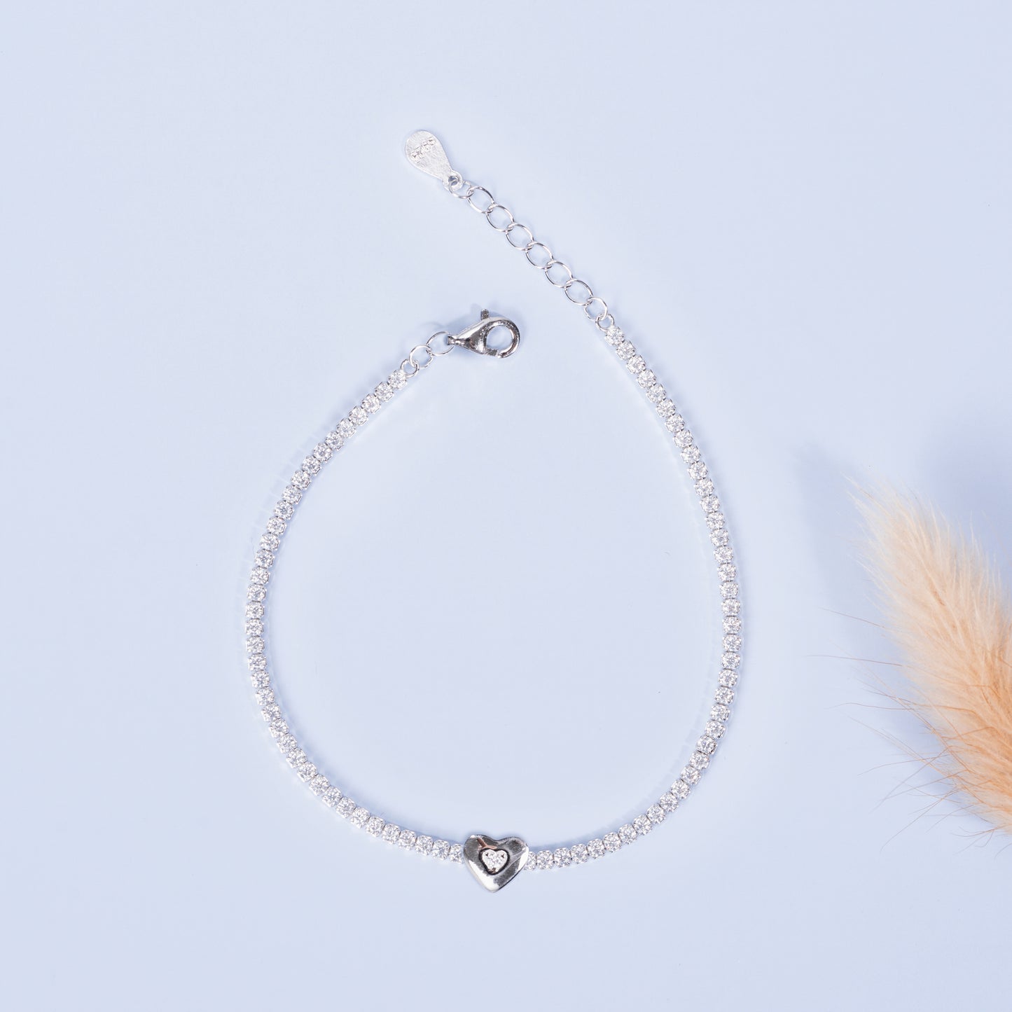 Heartfelt Glow Silver Bracelet
