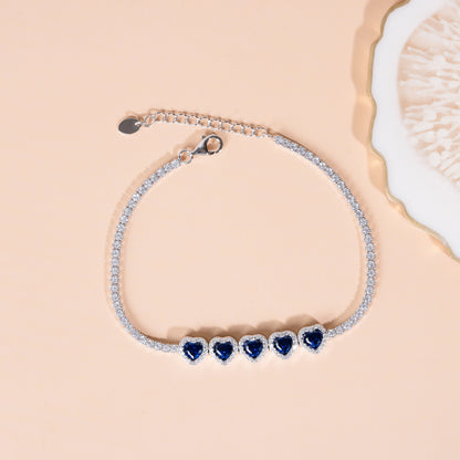 Sapphire Heart Symphony Bracelet