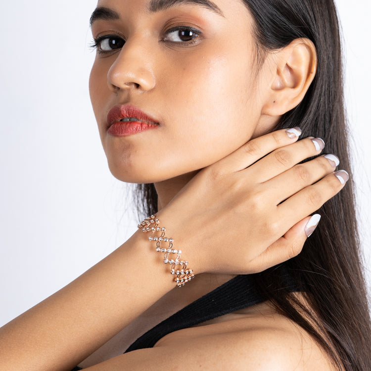 Infinity Flex Rose Gold Plated Silver Ring-Bracelet