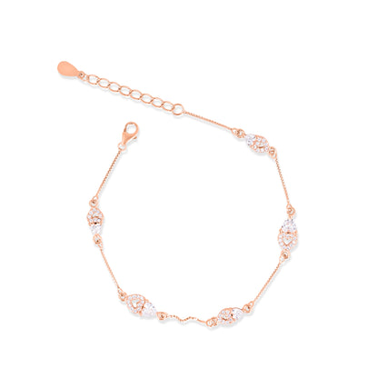 Tender Heart Rose Gold Plated Silver Bracelet