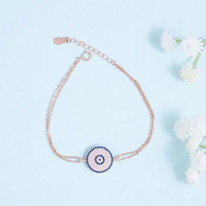 Rose Gold Mystic Shield Evil Eye Bracelet