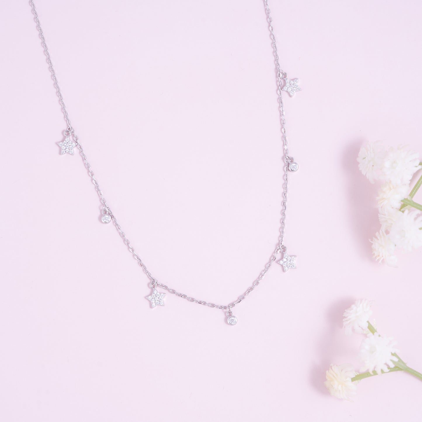 Silver Twilight Spark Necklace