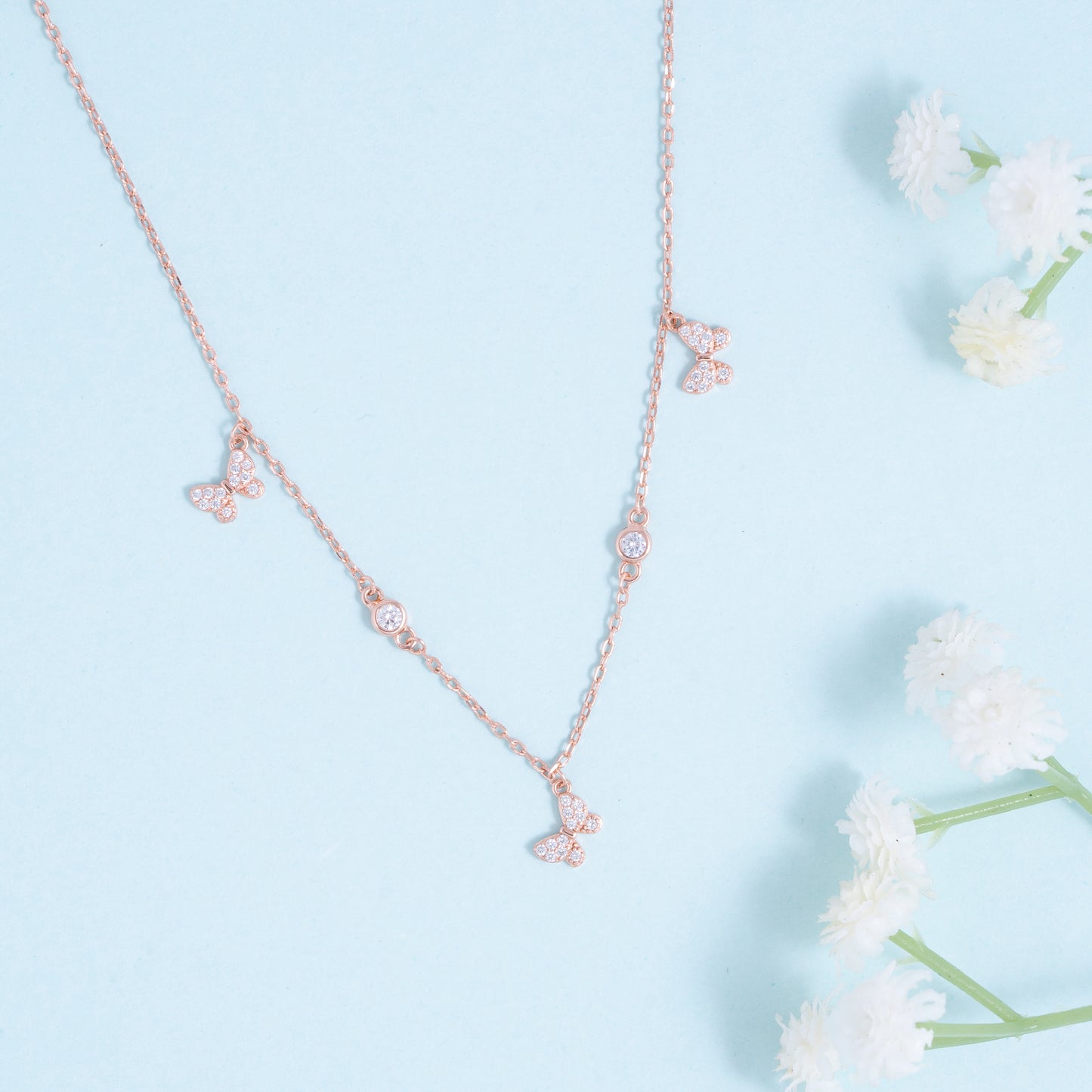 Silver Flutter Charm Necklace