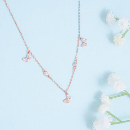 Silver Flutter Charm Necklace