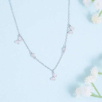 Silver Flutter Charm Necklace
