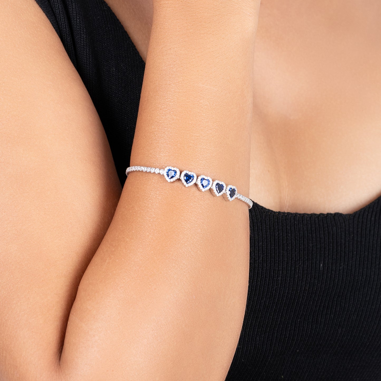 Sapphire Heart Symphony Bracelet