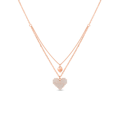 Sterling Silver Double Heart Necklace