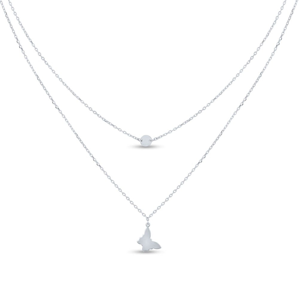 Butterfly Charm Layered Necklace