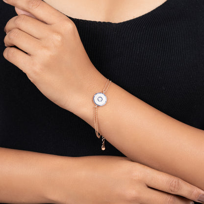 Rose Gold Mystic Shield Evil Eye Bracelet