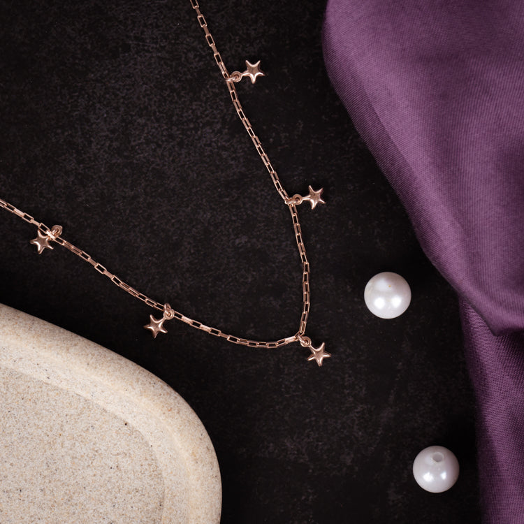 Celestial Rose Silver Necklace