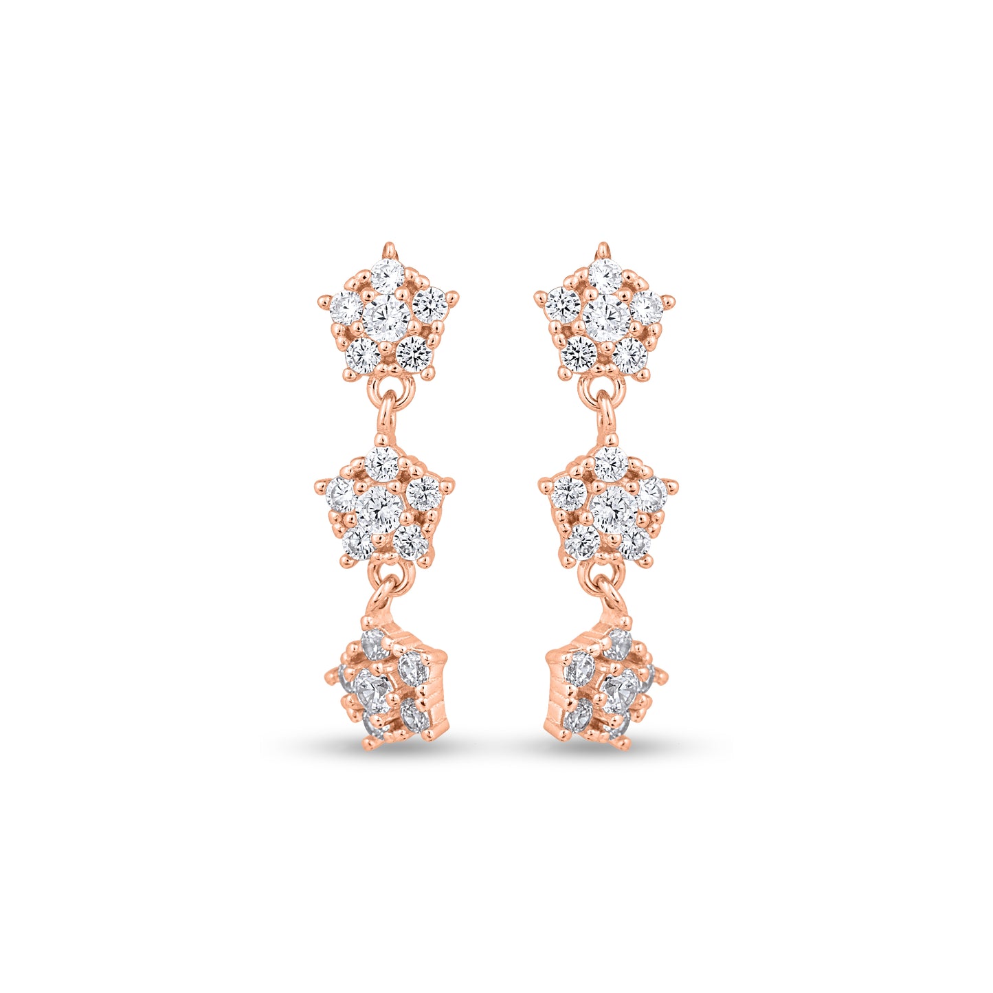 Glimmering Horizon Rose Gold Plated Silver Dangles
