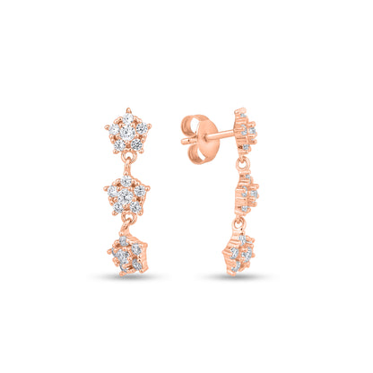 Glimmering Horizon Rose Gold Plated Silver Dangles