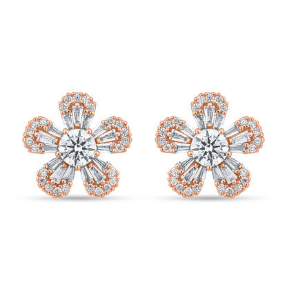 Prism Axis Rose Gold Plated Silver Studs