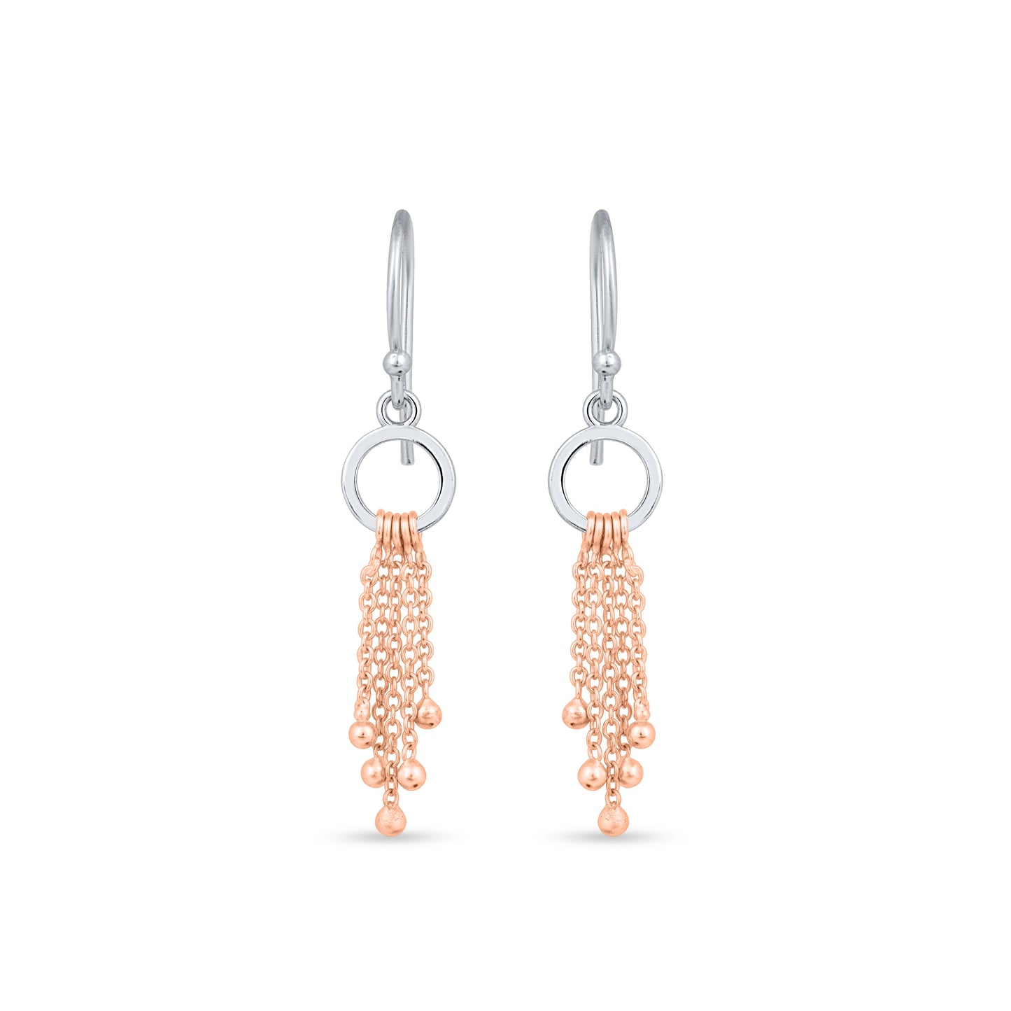 Draped Chain Rose Gold Plated Silver Dangles