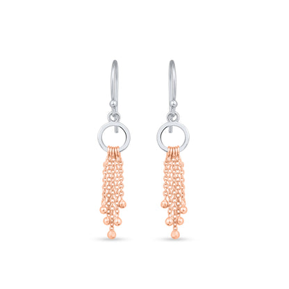 Draped Chain Rose Gold Plated Silver Dangles