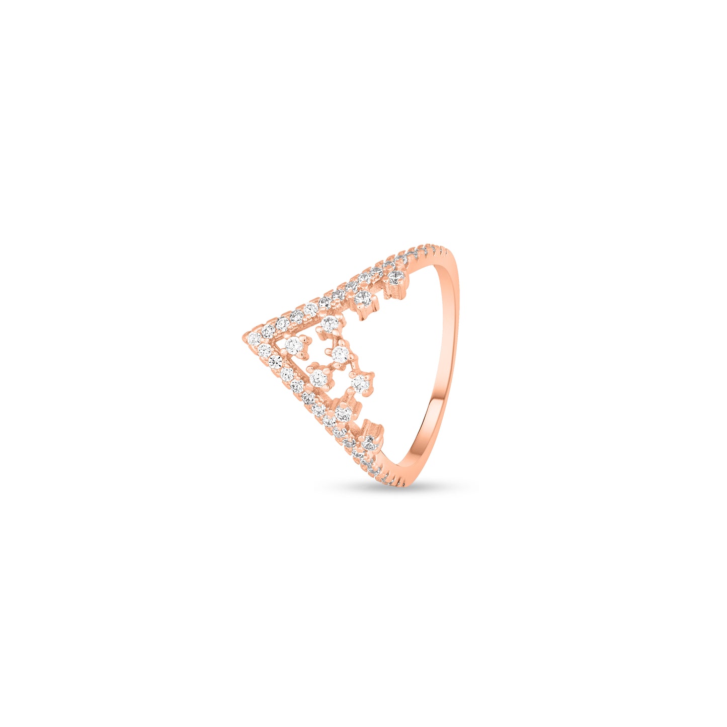 Tiara Prism Rose Gold Plated Silver Ring