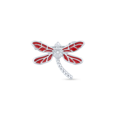 Crimson Flutter Brooch