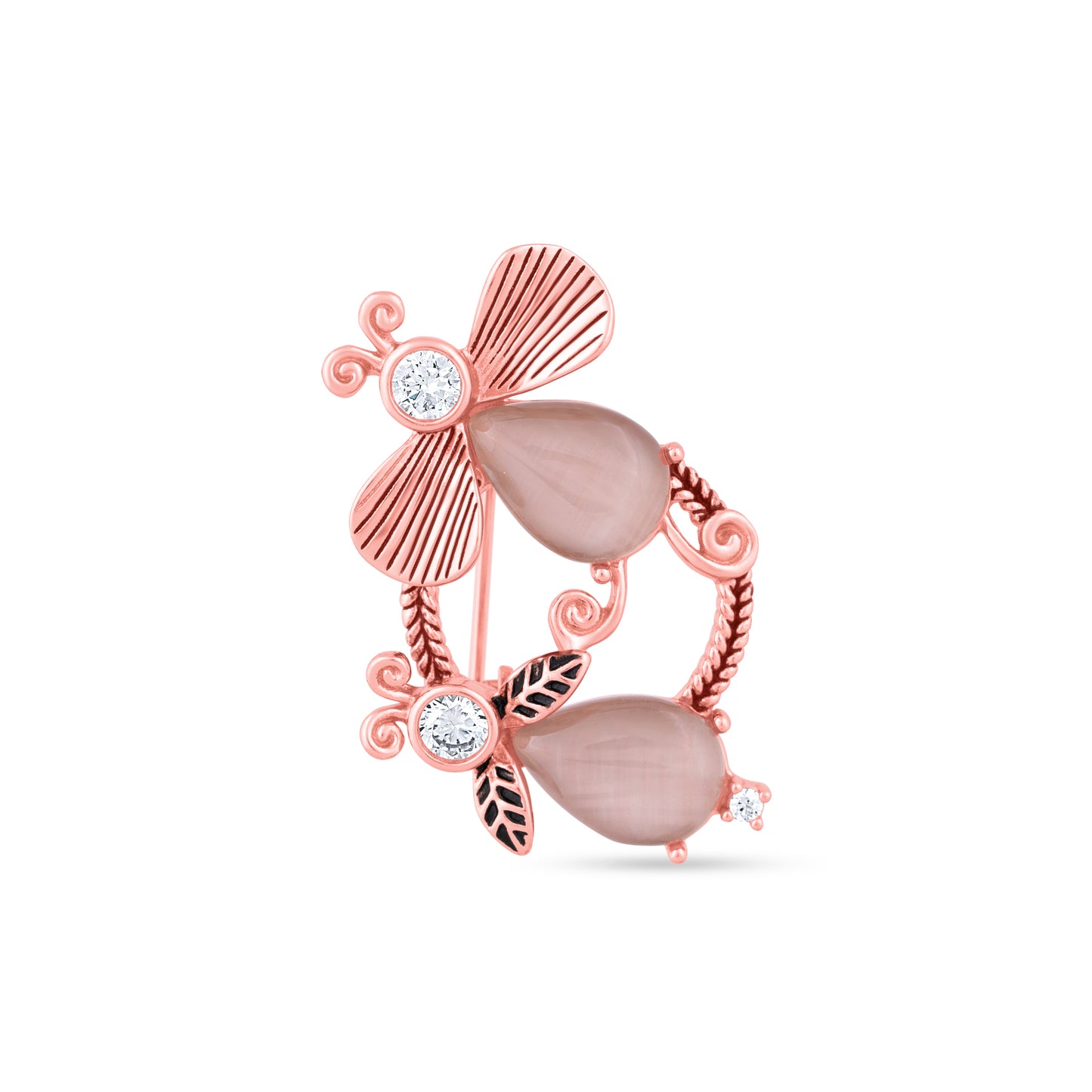 Rosé Flutter Duo Brooch