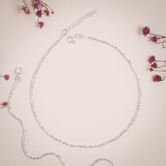 Silver Spark Anklet