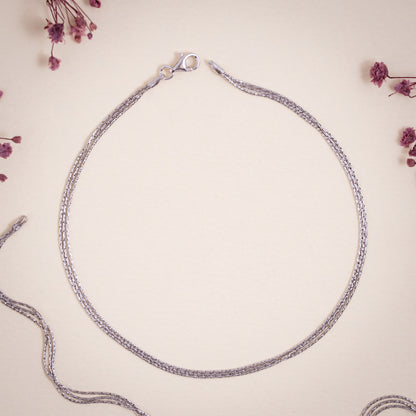 Silver Flow Anklet