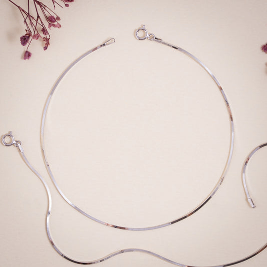 Silver Snake Glide Anklet