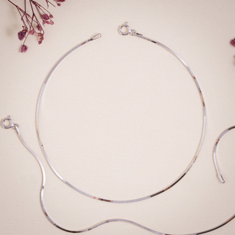 Silver Snake Glide Anklet