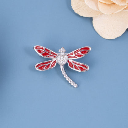 Crimson Flutter Brooch